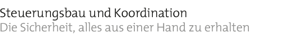 Steuerungsbau und Koordination  Die Sicherheit, alles aus einer Hand zu erhalten